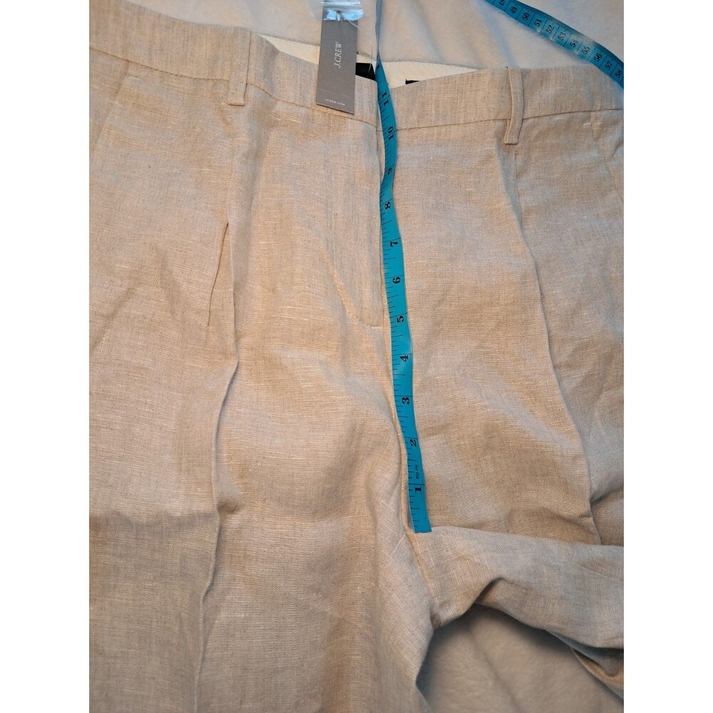 J. Crew Tall Wide-Leg Essential Pant In 100% Linen Beige BX983 Size 6T NWT - Picture 9 of 11